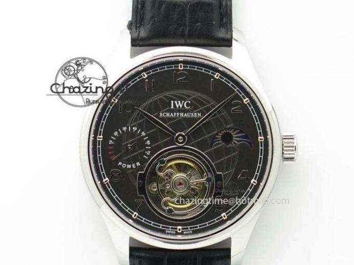 MIROTIME 0513 Portuguese IW544404 SS Gray Dial On Black Leather Strap A Practical 7259